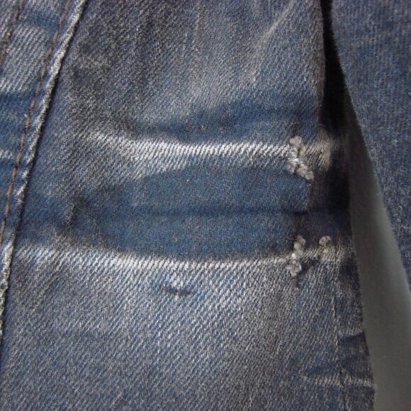 Vintage Y2K Miss Sixty Jacket Denim Jean Distressed Utility Gray Blue Medium - Picture 13 of 16